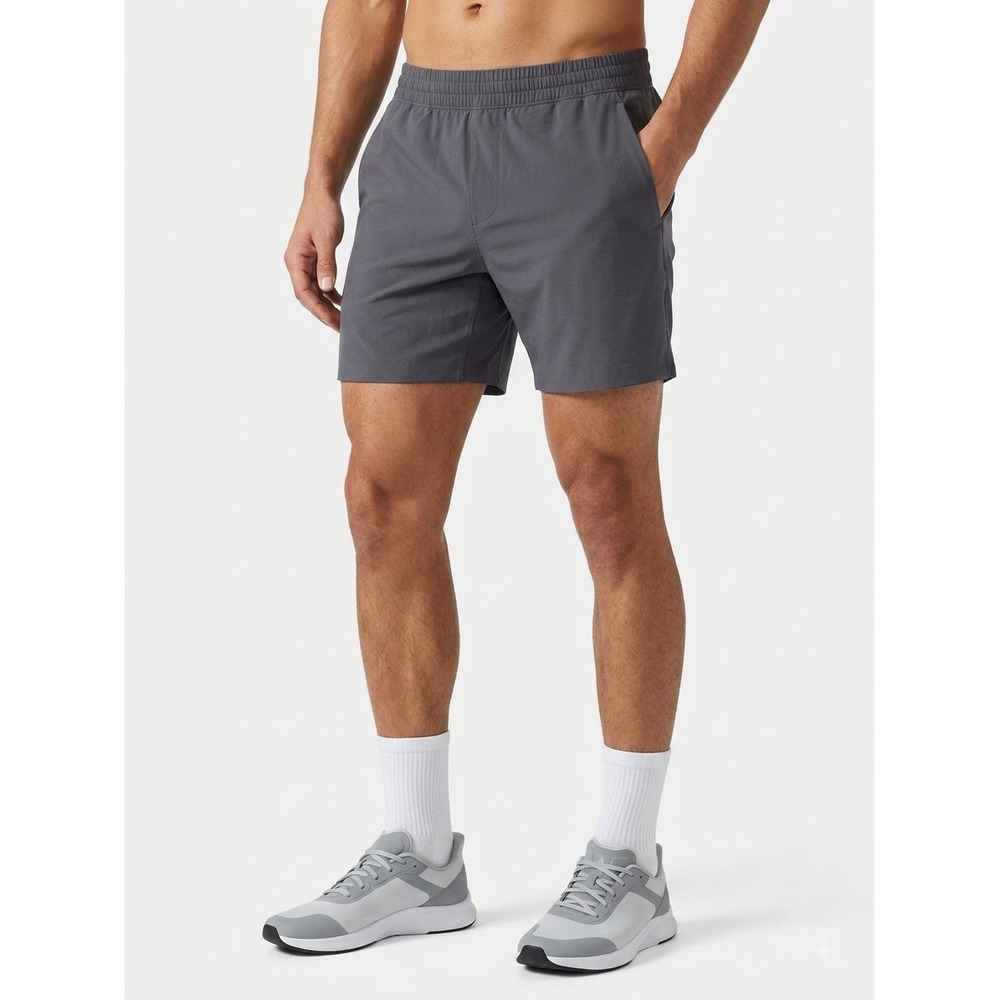 Uniqlo Athletic Shorts Mens Small Dark Gray Elastic Waist Zipper Pocket Running
